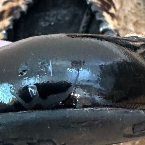 Tory Burch Abbey Leopard Print Calf Hair Patent Cap Toe Ballet Flats Size 7 M - Picture 11 of 15